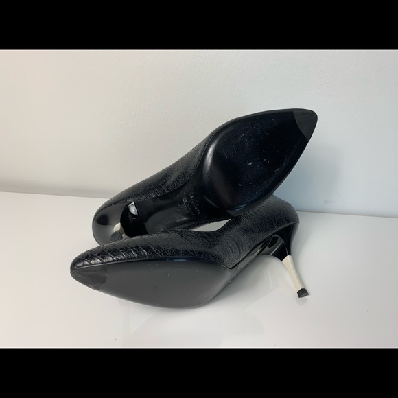 NEW MAX MARA Dinda Black Leather Heels Pumps - Picture 7 of 8